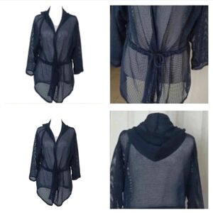 💙🌹See through, dark blue swimsuit cover up.